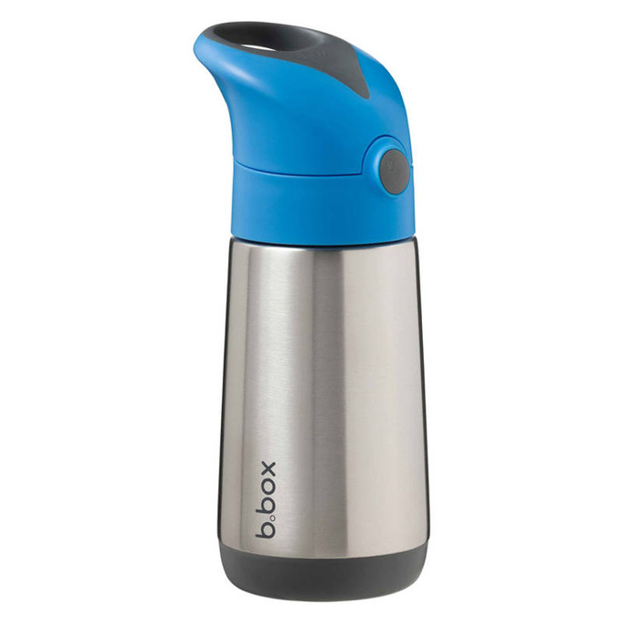 B.box butelka termiczna - bidon dla dzieci ze słomką 350 ml Blue Slate