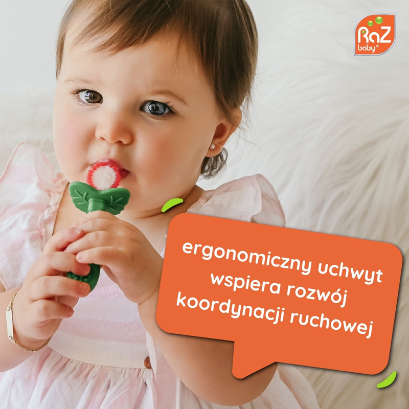 RaZbaby Silikonowe łyżeczki dla niemowląt RaZberry 2 szt., czerwona i niebieska, 6m+