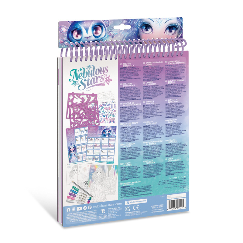 Nebulous Stars Szkicownik dla dzieci z białymi kartkami – zestaw naklejek i metalicznych pisaków 7+ Iceana rozm. M , OUTLET