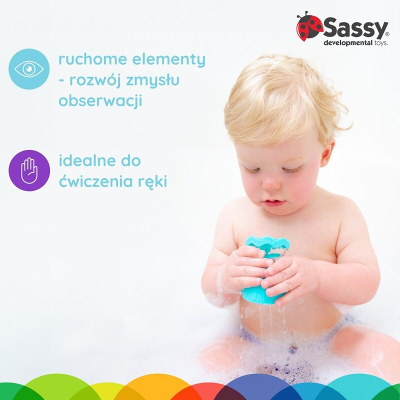 Sassy Kubeczki do kąpieli – zestaw 8 zabawek wodnych 6m+