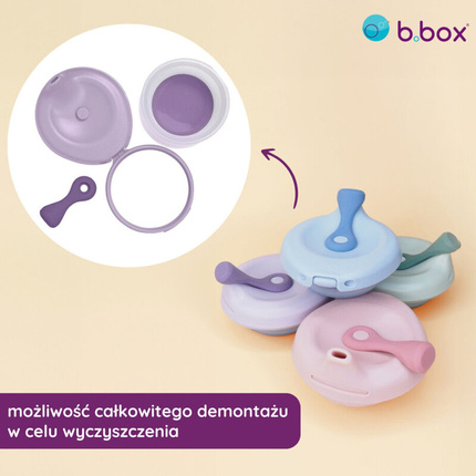 b.box fill+feed Silikonowa miseczka z pokrywką do karmienia niemowląt i dzieci lullaby błękit