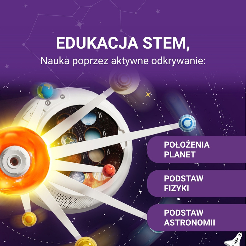 Science Can Interaktywny Układ Słoneczny 3D, 6+ | Edukacyjny model planet z projektorem i funkcjami audio