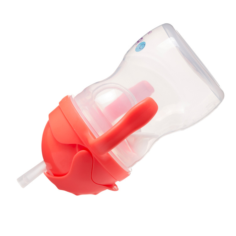 Zestaw bidon ze słomką 240 ml, arbuzowy, b.box z zapasowymi słomkami oraz kubek, czerwony, Doidy