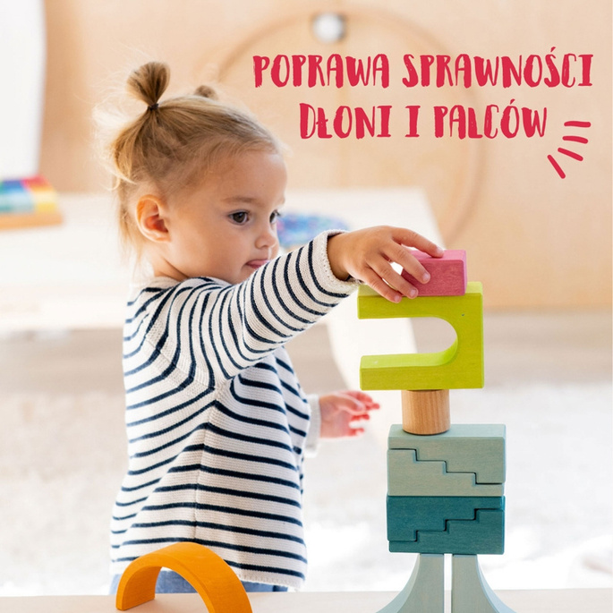 Grimm’s Kolory nieba Układanka drewniana w ramce – klocki drewniane Montessori dla rocznego dziecka