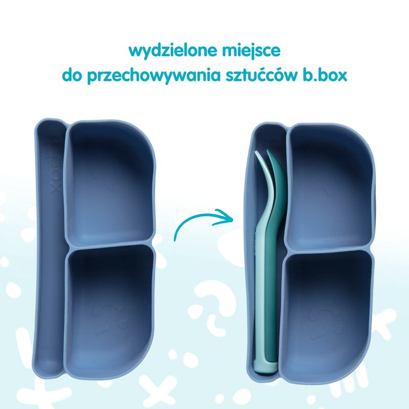 b.box Silikonowy wkład do mini lunchboxa z przegrodą na sztućce Forest