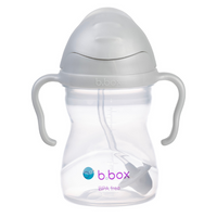 Bidon ze słomką 240 ml szary b.box + Silikonowa miseczka z przyssawką szara Everyday Baby