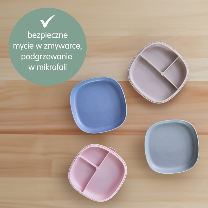 b.box Talerzyk z przyssawką dla dzieci – trójdzielny 2w1 Blush