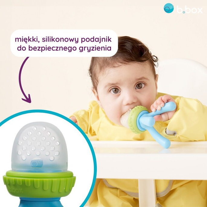 Gryzak silikonowy do podawania pokarmu, szałwia, b.box