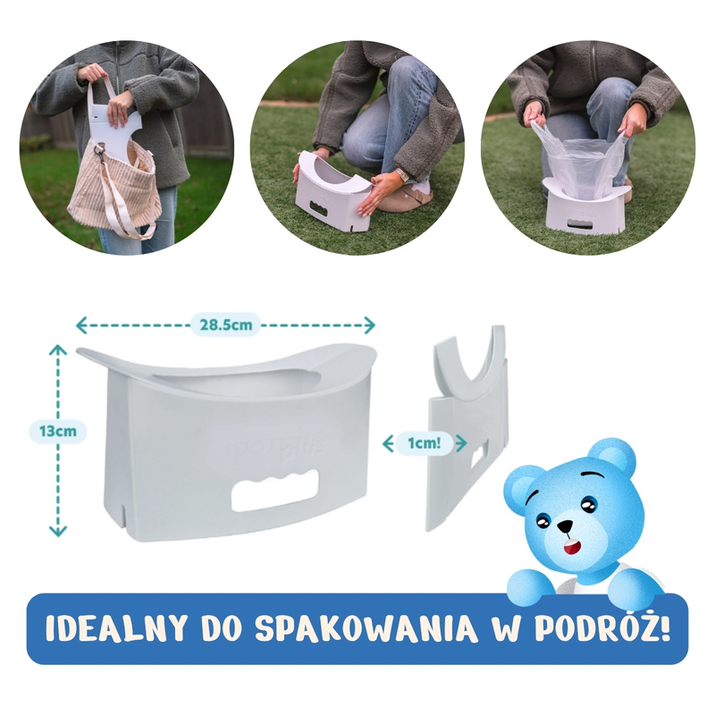 Potette EasyGo nocnik turystyczny składany jasnoszary 15 m+