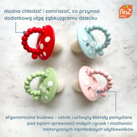 Gryzak silikonowy dla niemowląt i dzieci grzybek 2 szt. czerwony i zielony RaZbaby