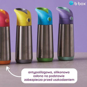 B.box butelka termiczna - bidon dla dzieci ze słomką 500 ml Flamingo Fizz