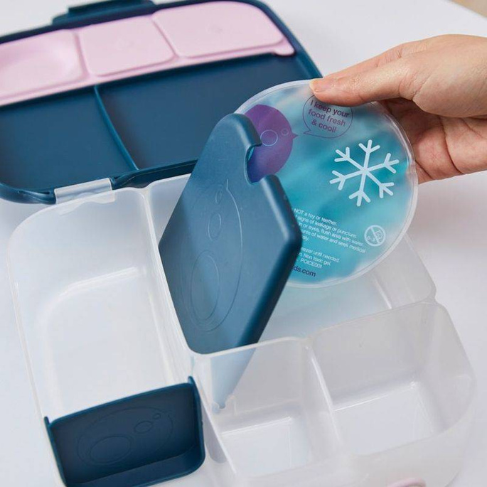 B.box Lunchbox dla dzieci do szkoły - szczelna śniadaniówka z przegródkami i wkładem chłodzącym Blue Slate