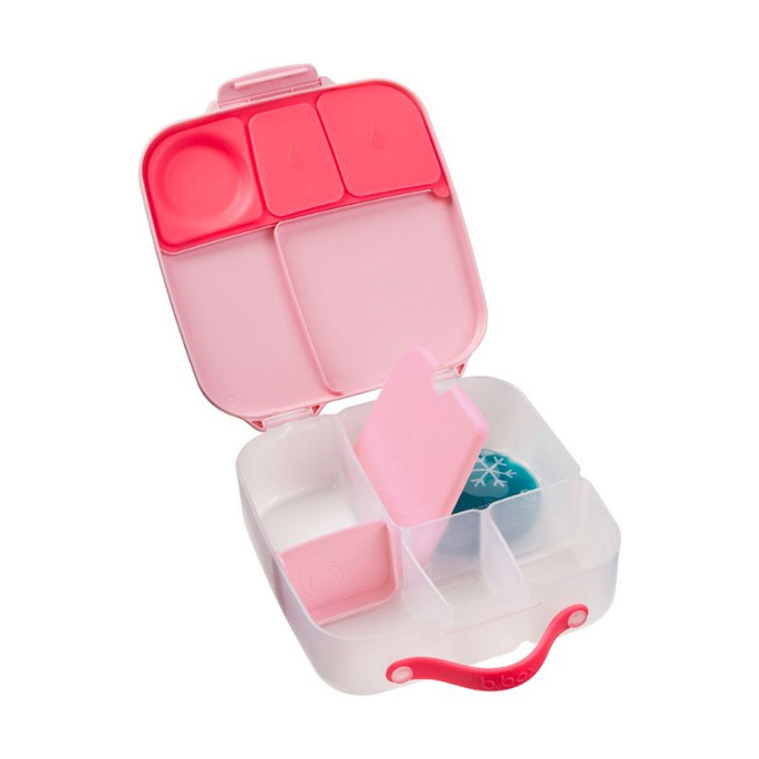 B.box Lunchbox dla dzieci do szkoły - szczelna śniadaniówka z przegródkami i wkładem chłodzącym Flamingo Fizz