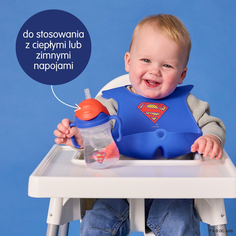 Superman by b.box bidon dla dzieci - kubek niekapek ze słomką 240 ml 