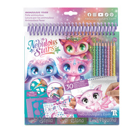 Nebulous Stars Kreatywny szkicownik z kredkami i szablonami – magiczne zwierzątka 7+