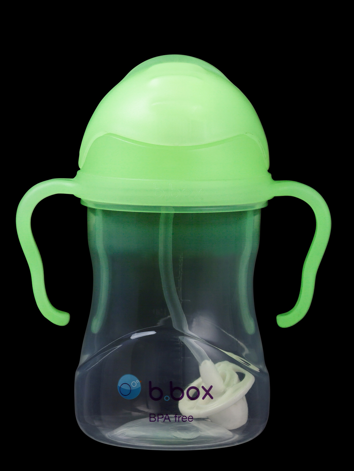 B.box bidon dla dzieci - kubek niekapek ze słomką 240 ml Glow in the dark