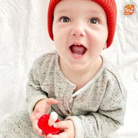 Gryzak silikonowy dla niemowląt i dzieci grzybek 2 szt. czerwony i niebieski RaZbaby