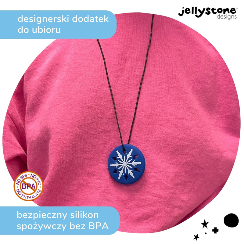 Wisiorek antystresowy Płatek śniegu granatowy Jellystone Designs