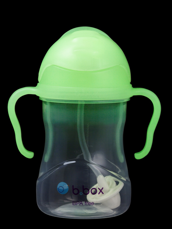 B.box bidon dla dzieci - kubek niekapek ze słomką 240 ml Glow in the dark