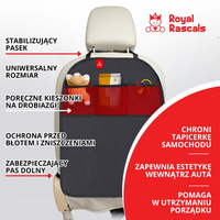 Mata ochronna do samochodu z organizerem, zestaw 2 szt., czarny, Royal Rascals OUTLET