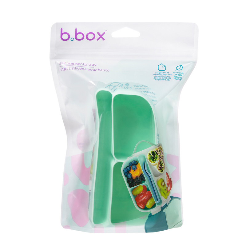 b.box Silikonowy wkład do mini lunchboxa z przegrodą na sztućce Forest