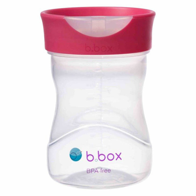B.box kubek do nauki picia dla dziecka - zestaw 4w1 240 ml malinowy