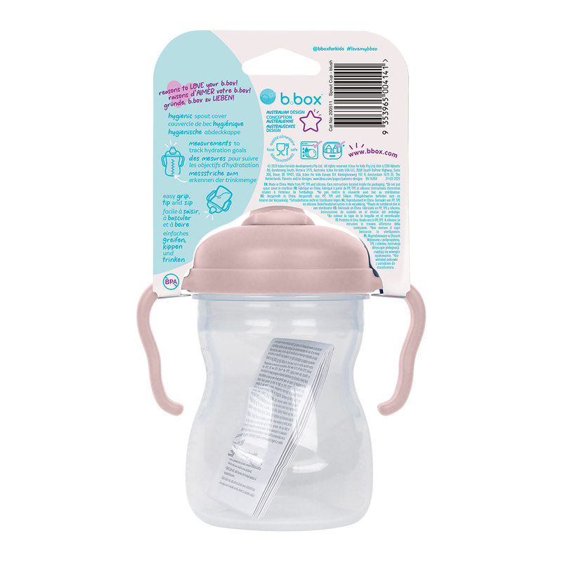 b.box Kubek z miękkim ustnikiem 4m+ Blush– niekapek do nauki samodzielnego picia