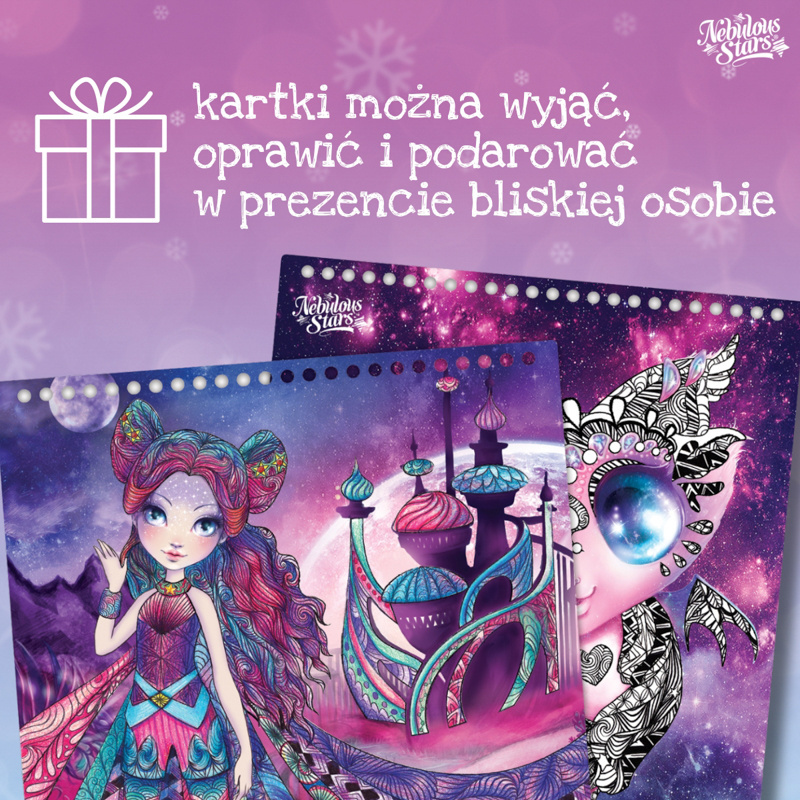 Nebulous Stars Szkicownik – zestaw kreatywny dla dzieci z kredkami, szablonami i naklejkami 7+ Nebulia rozm. M, OUTLET