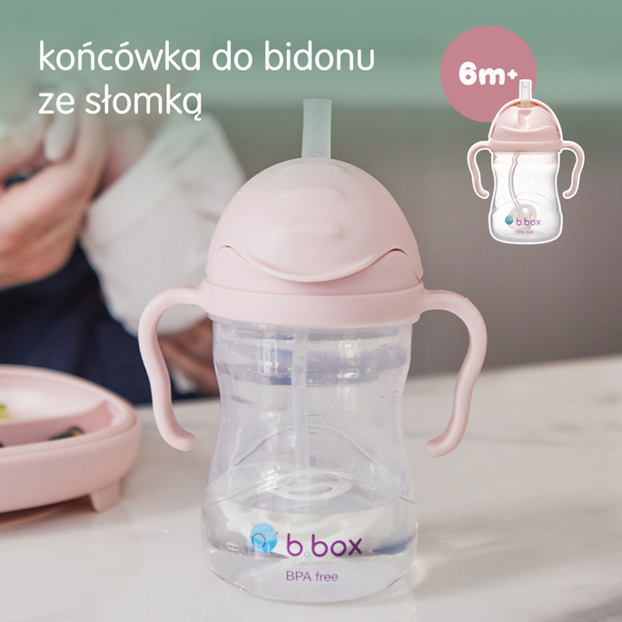 B.box kubek do nauki picia dla dziecka - zestaw 4w1 240 ml różowy