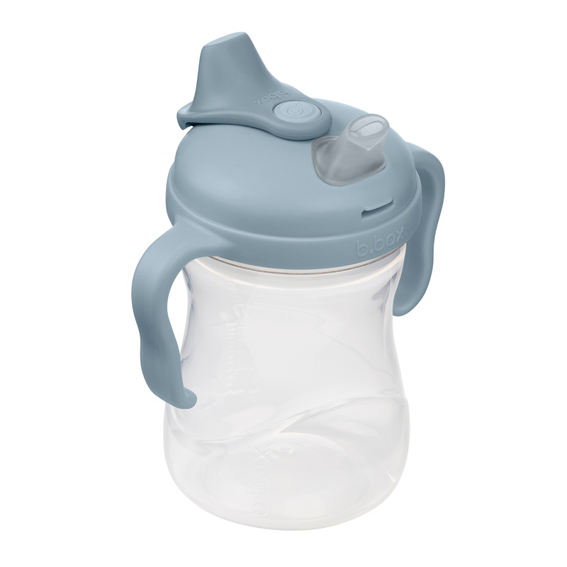 b.box Kubek z miękkim ustnikiem 4m+ błękitny – niekapek do nauki samodzielnego picia, OUTLET