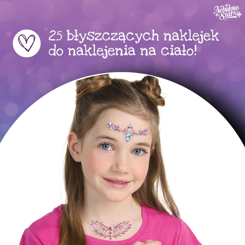 Nebulous Stars Kryształowe tatuaże samoprzylepne dla dziewczynek | Cristilia 25 szt. 7+