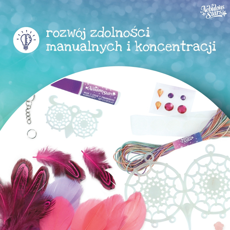 Nebulous Stars Zestaw kreatywny Łapacz snów dla dzieci 8+ | sówki świecące w ciemności