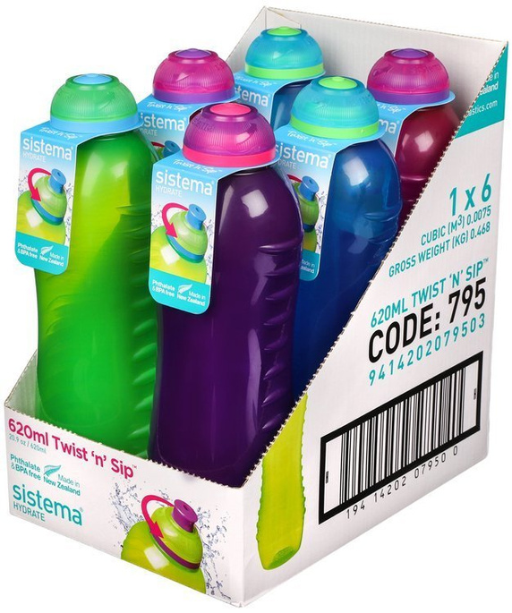 Butelka 620ml Squeeze Sistema różowa