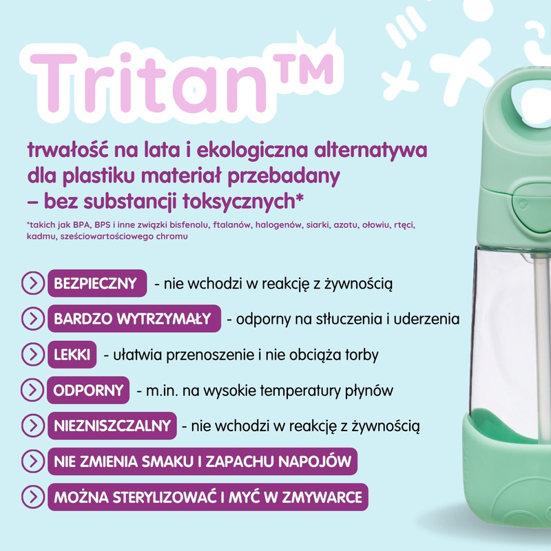 Zestaw Hydro Team butelka termiczna 690 ml Spearmint + butelka na wodę ze słomką tritanowa 450 ml Spearmint, b.box
