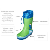 Kalosze dziecięce gumiaki, Dino, Playshoes