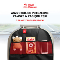 Mata ochronna do samochodu z organizerem, zestaw 2 szt., czarny, Royal Rascals OUTLET