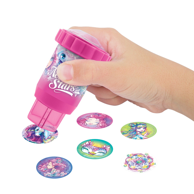 Nebulous Stars Stempel z Naklejkami - Sticker Stamper  220 naklejek Różowy 6+ 