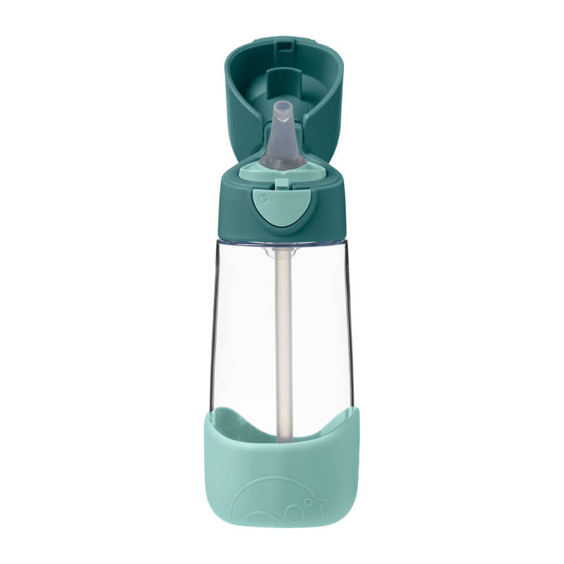 B.box Bidon dla dziecka - butelka na wodę ze słomką tritanowa 450 ml Emerald Forest