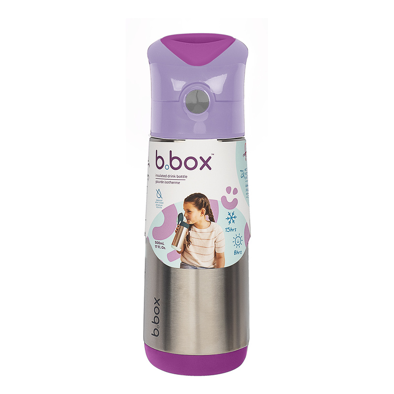 B.box butelka termiczna - bidon dla dzieci ze słomką 500 ml Sugar Plum