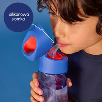 Superman by b.box Butelka na wodę dla dzieci 600 ml - tritanowa butelka ze słomką do szkoły 