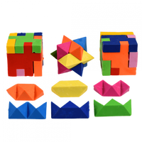 Gumki do ścierania, puzzle 3D, 4 szt. Dziki Niedźwiedź, 3+, Rex London, OUTLET