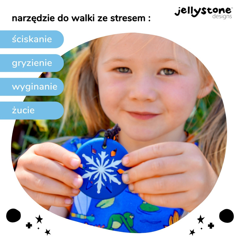 Wisiorek antystresowy Płatek śniegu granatowy Jellystone Designs