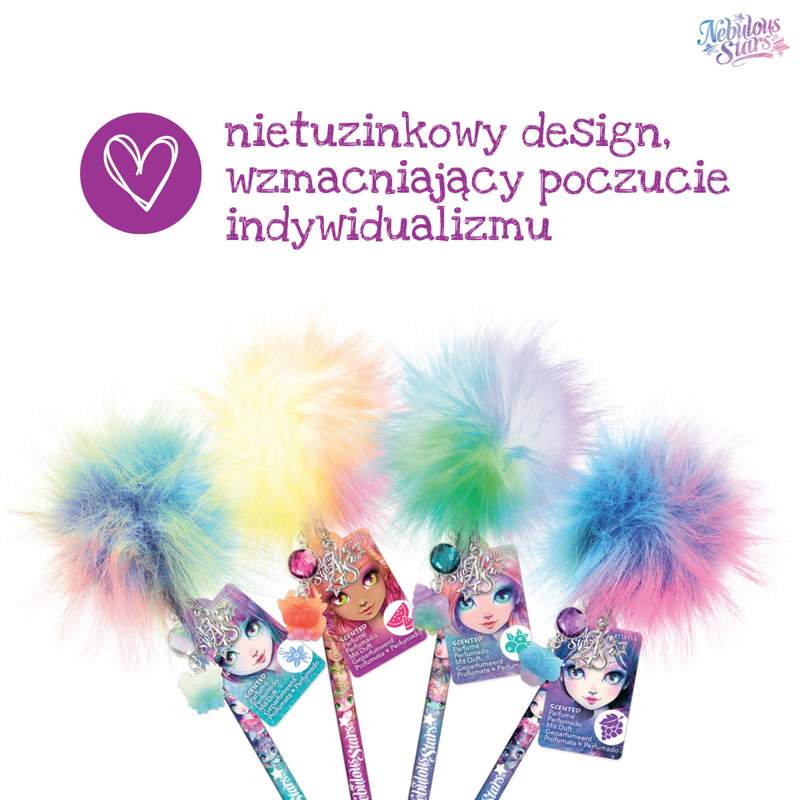 Nebulous Stars Długopis zapachowy z pomponem i charmsem – Winogronowy, Eclipsia