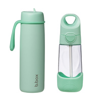 Zestaw Hydro Team butelka termiczna 690 ml Spearmint + butelka na wodę ze słomką tritanowa 450 ml Spearmint, b.box
