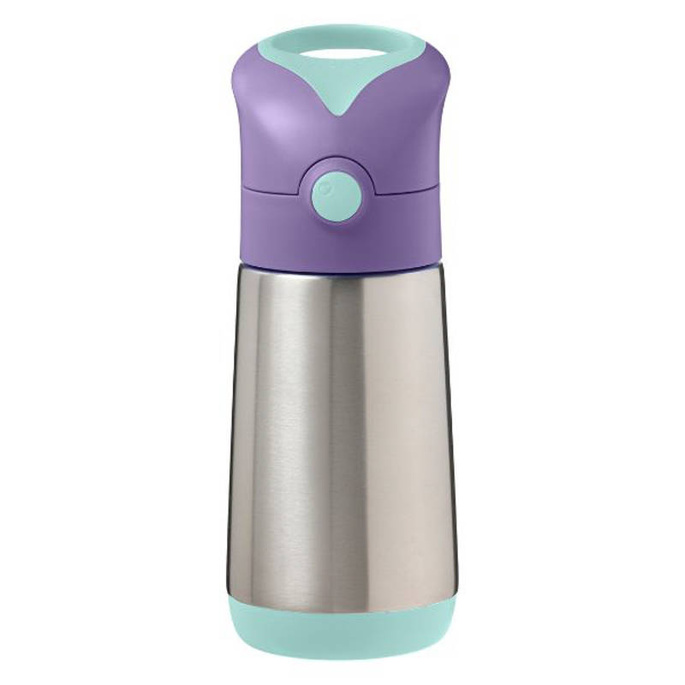 B.box butelka termiczna - bidon dla dzieci ze słomką 350 ml Lilac Pop