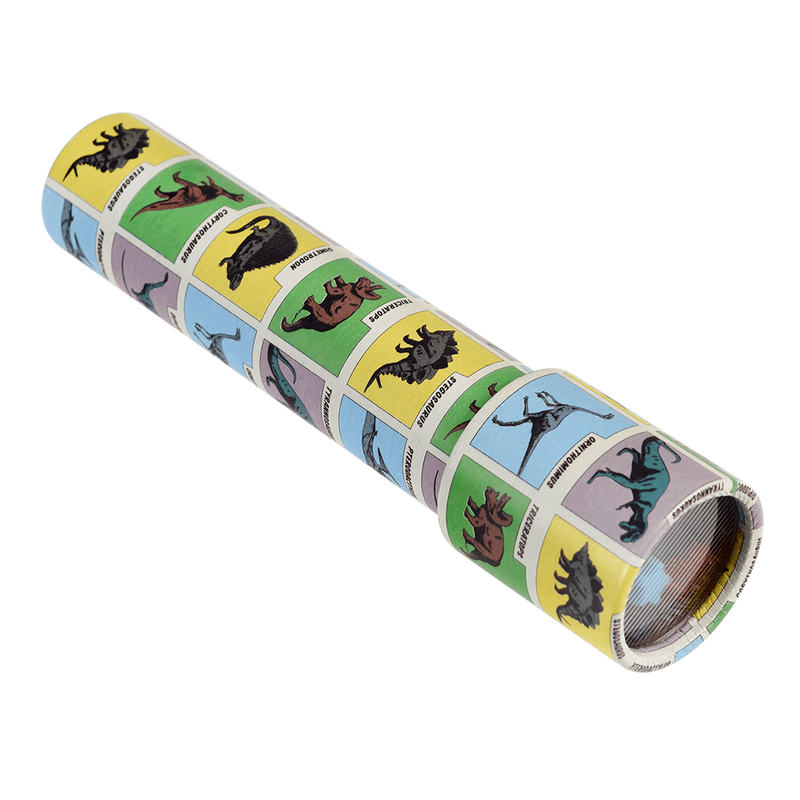 Rex London Kalejdoskop dla dzieci - zabawka optyczna z kolorowymi szkiełkami 3+ Dinozaury