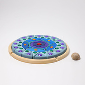 Układanka z kryształkami Mandala błyszcząca, średnica 27 cm, niebieska, 4+, Grimm's