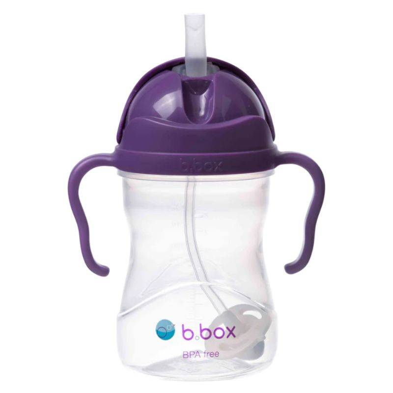 B.box bidon dla dzieci - kubek niekapek ze słomką 240 ml winogronowy