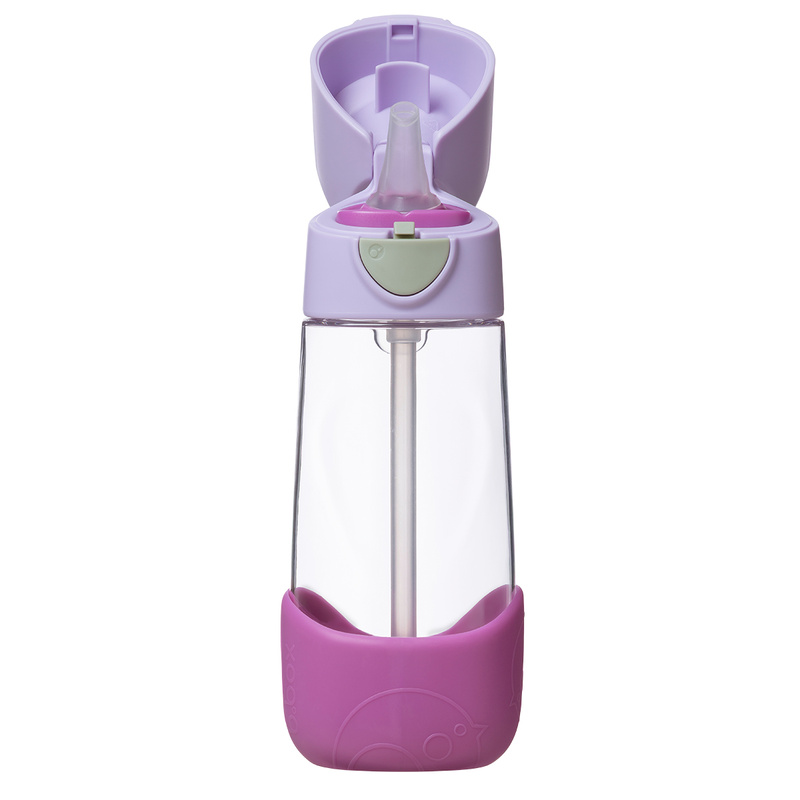 B.box Bidon dla dziecka - butelka na wodę ze słomką tritanowa 450 ml Sugar Plum