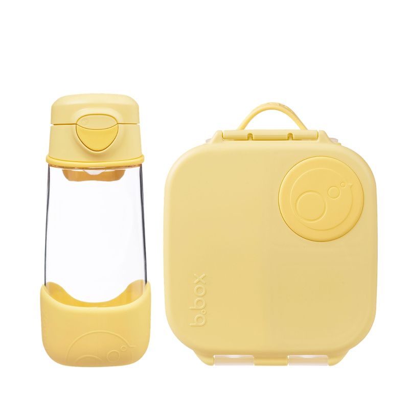 Zestaw Sportowa butelka tritanowa 450 ml + Mini Lunchbox, Lemon Twist, b.box
